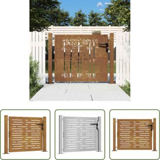 vidaXL vidaXL Cancello in acciaio - Cancello da giardino 100x75 cm in acciaio Corten design quadrato