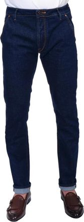 Hand Picked Polyester Jeans Uniform Gewassen Amerikaanse Zak - Heren - Slim Fit Jeans - Blauw - W42 - Polyester - Jeans