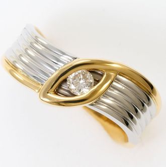 C&A Platinum Yellow Gold Yellow Gold (18K) Platinum 900 Band Ring (Pre-Owned)