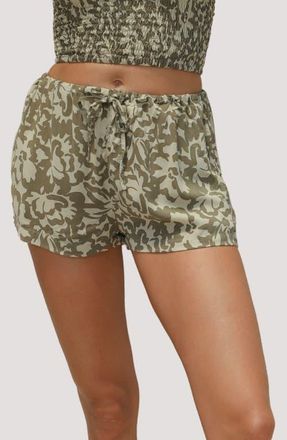 Stone Fox Swim Leo Patterned Cover-Up Shorts in Baja Bloom at Nordstrom, Size X-Small/small