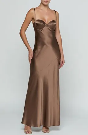 L'agence Sayla Underwire Bias Cut Silk Mermaid Gown in Cardamom at Nordstrom, Size 12
