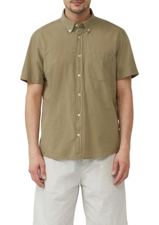 s.Oliver Kurzarmhemd S.OLIVER, Herren, Gr. XXL, N-Gr, gr&uuml;n (forest gr&uuml;n), Web, Obermaterial: 100% Baumwolle, unifarben, regular fit taillenbedeckt, gerader Abs