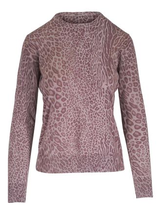 Kinross Cashmere animal-print top - Neutrals
