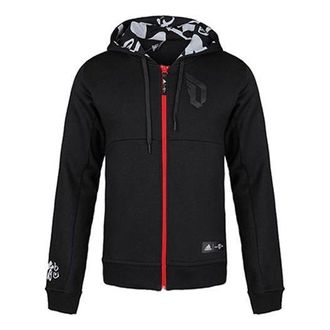 adidas CNY Dame FZ HD Lillard Basketball Sports Fleece Lined Jacket Black DZ0857