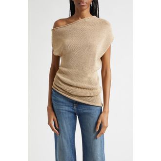 A.L.C. Joni Asymmetric Knit Top in Light Brown at Nordstrom, Size Large