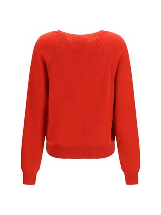 SA SU PHI V-Neck Cashmere-Silk Sweater - Red