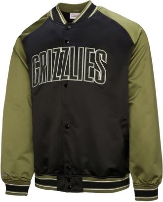 Mitchell & Ness Mens Mitchell & Ness Olive/Black Memphis Grizzlies Clutch Satin Raglan Full-Snap Jacket at Nordstrom, Size Xx-Large