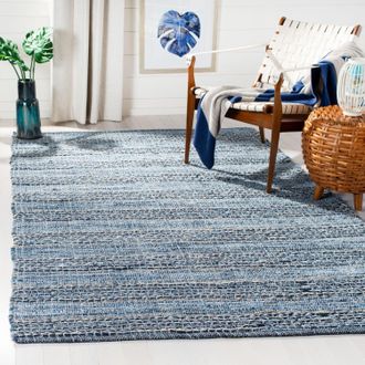 Safavieh Montauk Hand Made Area rug, Blue Bohemian Style Non-Shedding