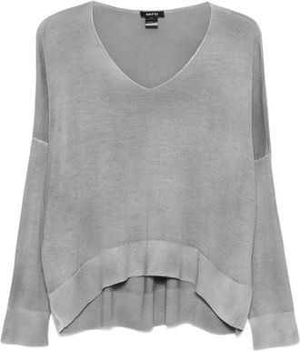 Avant Toi V-neck top - women - Fabric - M - Grey