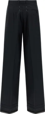 Maison Margiela Womens Black Wool Dress Pants
