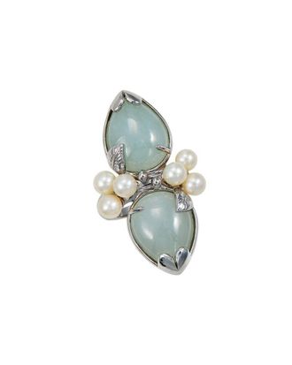 Savvy Cie Jewels Silver Jade 5-5.55Mm Pearl Cluster Ring