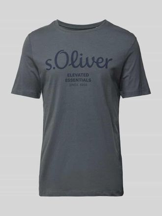 s.Oliver Red Label T-Shirt mit Label-Print in Anthrazit, Größe S
