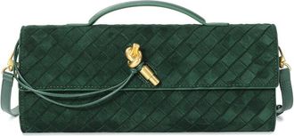 Tiffany & Fred Woven Suede & Leather Shoulder Bag