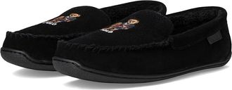 Polo Ralph Lauren Brenan Bear Moc Slipper Suede/Holidybear Mens Slippers Black : 12 M
