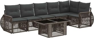 vidaXL Conjunto De Sof&aacute;s De Jard&iacute;n 7 Uds. Gris Y Gris Oscuro Vidaxl