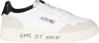 Autry White Medalist Low Leather Suede Sneakers