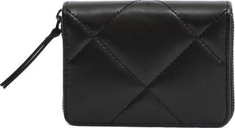 Tory Burch Kira Diamond Quilt Small Zip Wallet - Dames - Portefeuilles - Zwart - ONE Size - Leer - Accessoires