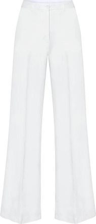 Aspesi Witte Broek Riem Sluiting - Dames - Wijde Broeken - Wit - 2XS - Broeken