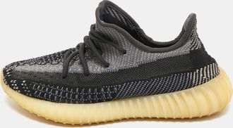 adidas Black/Grey Knit Fabric Boost 350 V2 Carbon Sneakers Size 40
