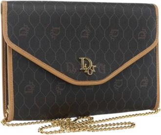 Dior Pre-owned Cross Body Bags, female, Black, Size: ONE SIZE Pre-owned Honeycomb Canvas Shoulder Bag