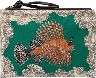 Inou&iuml; Editions Pochette Brod&eacute;e Poseidon - Dames - Portefeuilles - Veelkleurig - ONE Size - Katoen - Accessoires