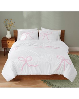 Truly Soft Textured Bow Comforter Set