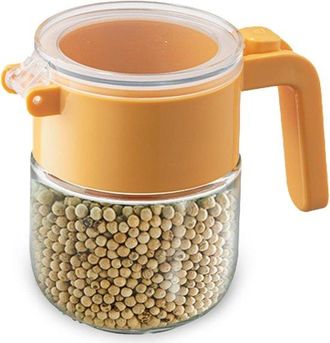 No Brand Tarro De Cristal Para Especias Con Tapa Y Cuchara - Recipiente Herm&eacute;tico Para Servir Especias Y Hierbas Ideal Para Usar En La Cocina Y La Mesa, Color 