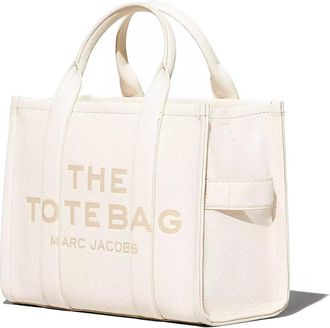 Marc Jacobs Womens Tote Bag Medium Leather Cotton-Silver Cow Shoulder Cotton/silver