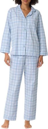 Bedhead Pajamas Print Organic Cotton Flannel Pajamas in Meadow Haze Plaid at Nordstrom, Size X-Small
