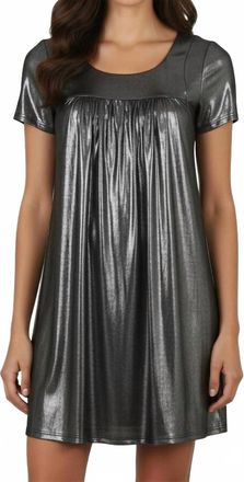 ABS by Allen Schwartz Metallic Dress In Silver