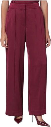SIMKHAI Kyra Satijnen Broek - Dames - Wijde Broeken - Rood - XS - Satijn - Broeken