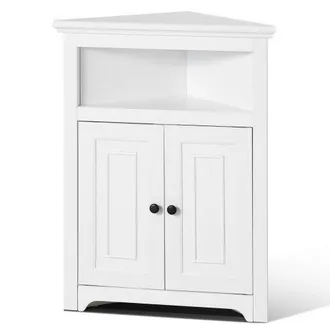 OEM Armario De Almacenamiento De Esquina De 645 X 325 X 845 Mm, Armario De Almacenamiento Peque&ntilde;o De 3 Niveles Con 2 Puertas De Madera Y Estantes Ajustabl