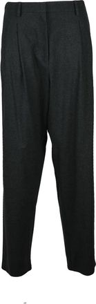Alysi Tailored Grey Pants with Tapered Leg and Mid-Rise Waist