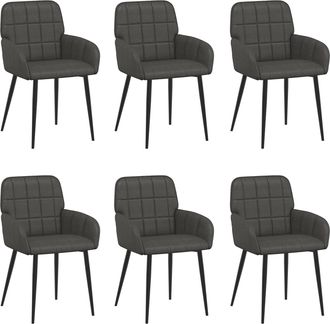 vidaXL Sillas De Comedor 6 Uds. Cuero Sint&eacute;tico Negro Vidaxl