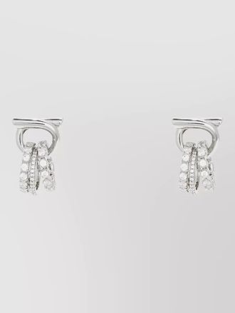 Ferragamo crystal hoop earrings subtle light reflections