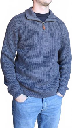 Dakota Grizzly Angelo 1/4 Zip Long Sleeve Sweater In Charcoal Heather