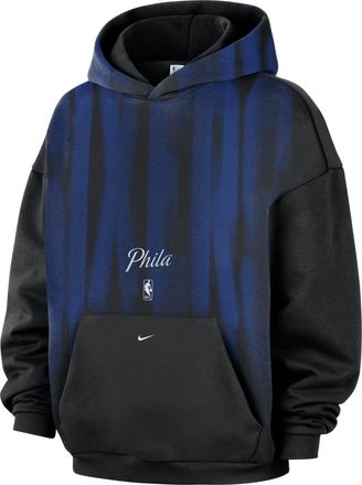 Nike Mens Philadelphia 76ers Standard Issue Therma-FIT Fleece Basketball Hoodie in Black | IQ3023-010