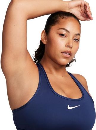 Nike Womens Dri-FIT Swoosh Medium Support Bra - White/Midnight Navy Size XXL