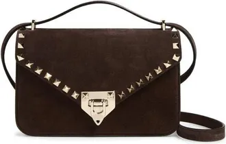 Valentino Garavani Small Rockstud Shoulder Bag in Brown at Nordstrom