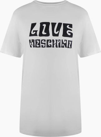 Love Moschino Womens Love Moschino Bold Logo White T-Shirt - Size: 18/16