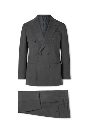 Thom Sweeney Double-Breasted Linen Suit