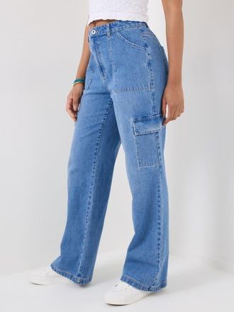 Joe Browns Denim Cargo Pants in Light Blue at Nordstrom, Size 26