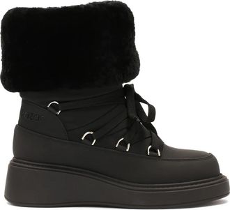 Kazar Zwarte sneeuwlaarzen met schapenwol - Dames - Winterlaarzen - Zwart - 37 EU - Wol - Schoenen