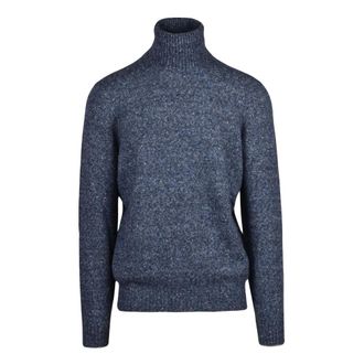 Brunello Cucinelli Truien & Vesten, Heren, Blauw, 2Xl, Katoen, Maglione Collo Alto