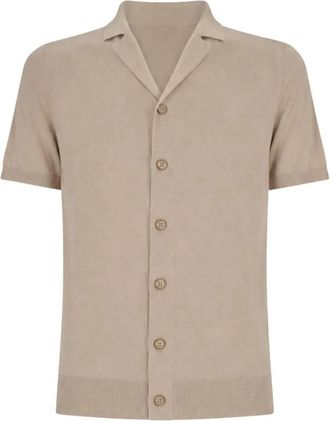 Daniele Alessandrini Maglia Camicia - Heren - Polos - Beige - 2XL - Katoen - Tops