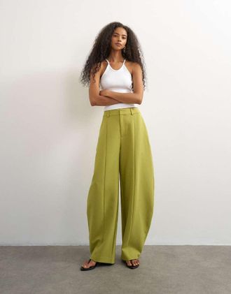 Topshop pantaloni barrel coordinati in oliva-Verde