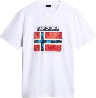 Napapijri S-Guiro Tee T-shirt - Heren - T-shirts - Wit - 3XL - Tops