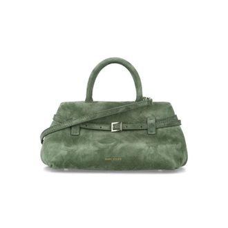 Manu Atelier Manu Atelier Le Cambon 25 Green Suede Bag Velvet Calf Leather Shoulder