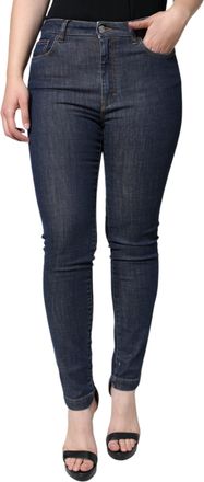 Dolce & Gabbana Womens Dark Blue Queen Cotton Skinny Denim Jeans Elastane Clothing