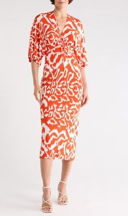 Diane Von F&uuml;rstenberg Valerie Short Sleeve Maxi Dress in Kupang Orange at Nordstrom Rack, Size Xx-Small